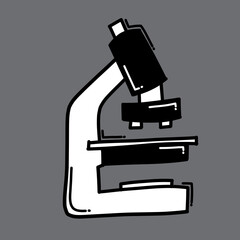 Microscope doodle vector icon. Drawing sketch illustration hand drawn line eps10