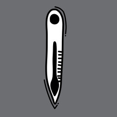 Thermometer doodle vector icon. Drawing sketch illustration hand drawn line eps10
