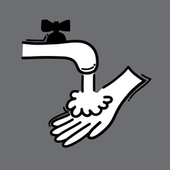 Wash hand doodle vector icon. Drawing sketch illustration hand drawn line eps10