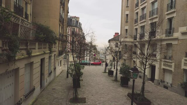 Normal day in a quiet Montmartre, France
