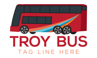 Troy bus illustrations on vector template