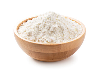 Wheat flour on a white background