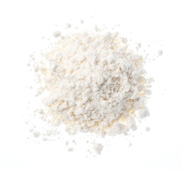 Wheat flour on a white background