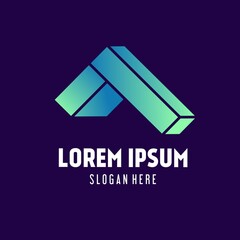 Abstract geometric letter A logo icon vector illustration design template