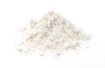 Wheat flour on a white background