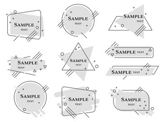 シンプルなフレーム　モノクロ素材セット