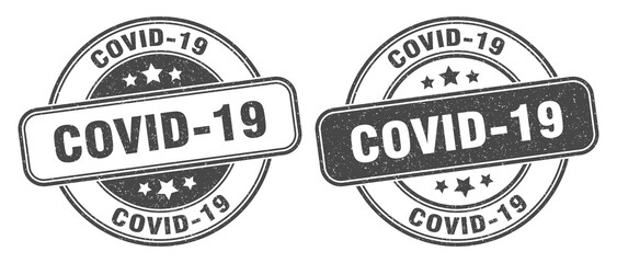 covid-19 stamp. covid-19 label. round grunge sign