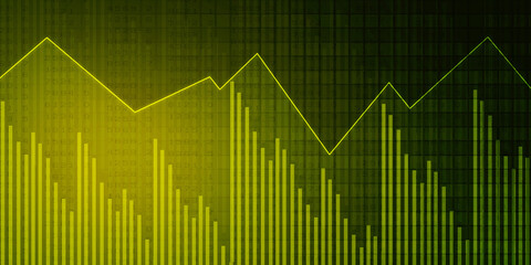 2d rendering Stock market online business concept. business Graph 