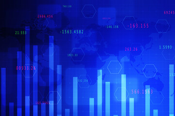 2d rendering Stock market online business concept. business Graph 