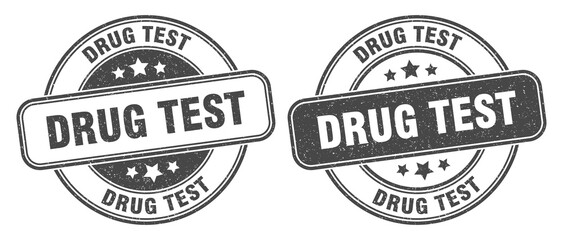 drug test stamp. drug test label. round grunge sign
