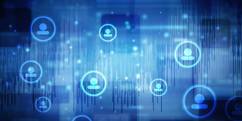 2d illustration Business Network concept
