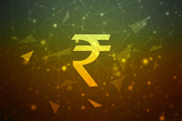 Rupee currency . 2D rendering illustration