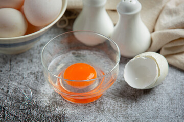 Duck eggs on dark background