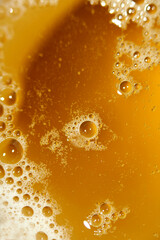 Different size of water bubbles close up modern yellow background high quality prints