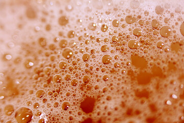 Different size of water bubbles close up modern yellow background high quality prints