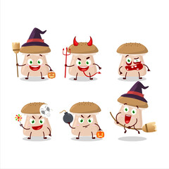 Halloween expression emoticons with cartoon character of honey fungus