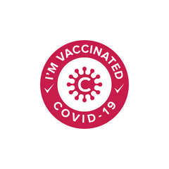 Emblem logo or sticker for signing have had vaccine covid 19