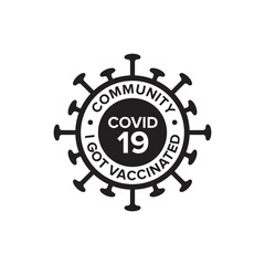 Emblem logo or sticker for signing have had vaccine covid 19