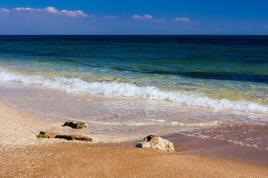 The Black Sea coast at Feodosia, Crimea.