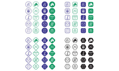 Clean, safety and health icon packing template 