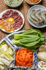 Thai Hotpot vegetables. Selective focus.
