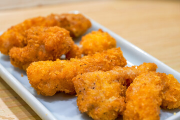 A golden and tempting deep-fried fish steak