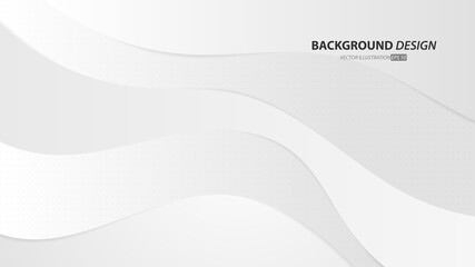 Abstract white and grey gradient color background. with dynamic waves.