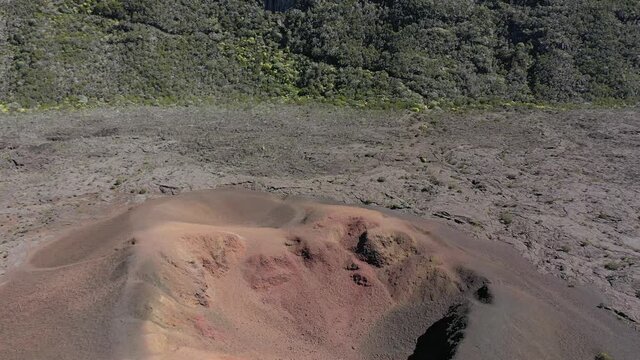 La Fournaise Volcano on Reunion Island on bright daylight