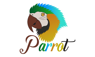 Parrot head gaming logo vector