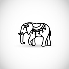 Elephant thin line style vector icon