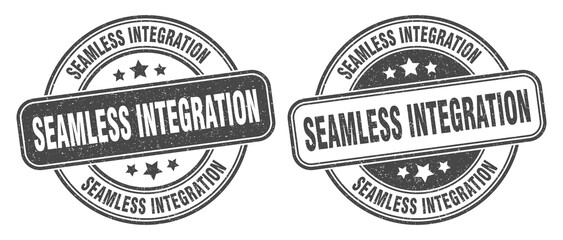 Fototapeta premium seamless integration stamp. seamless integration label. round grunge sign