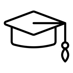 Academic cap icon in modern style, mortarboard