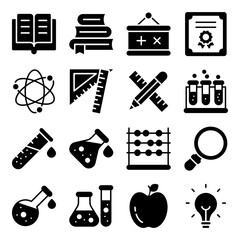 Fototapeta premium Pack of Education Solid Icons