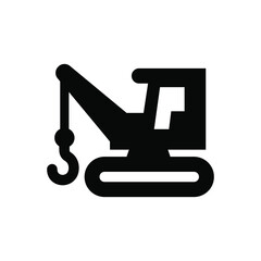 Crane machine vehicle icon