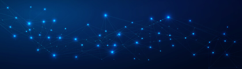 Abstract connect dots, Polygonal background. Technology hi tech connecting digital data design concept, vector illustration