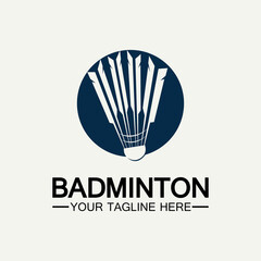 Badminton Logo vector icon illustration design template.Badminton Shuttlecock icon logo.Badminton sport logo template vector. Sport club logo concept