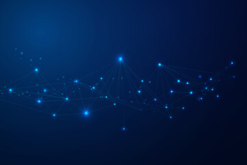 Abstract connect dots, Polygonal background. Technology hi tech connecting digital data design concept, vector illustration