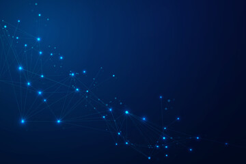 Abstract connect dots, Polygonal background. Technology hi tech connecting digital data design concept, vector illustration