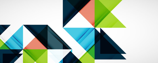 Geometric abstract background. Techno color triangle shapes. Vector illustration for covers, banners, flyers and posters and other designs