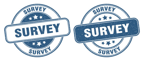 survey stamp. survey label. round grunge sign