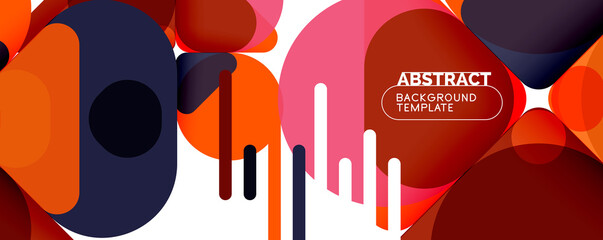 Modern geometric round shapes and dynamic lines, abstract background. Vector illustration for placards, brochures, posters and banners