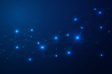 Abstract connect dots, Polygonal background. Technology hi tech connecting digital data design concept, vector illustration