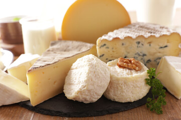 Fototapeta na wymiar various of cheese, dairy product
