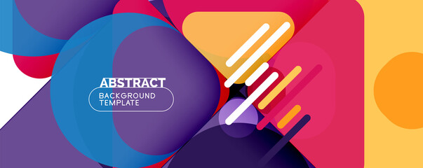 Modern geometric round shapes and dynamic lines, abstract background. Vector illustration for placards, brochures, posters and banners