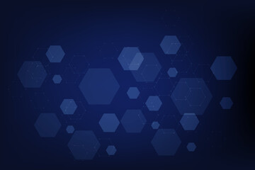 Abstract hexagonal molecular structures technology background. Vector illustration