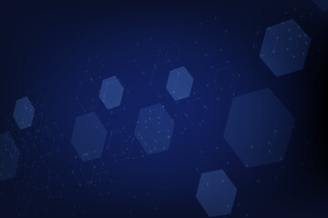 Abstract hexagonal molecular structures technology background. Vector illustration