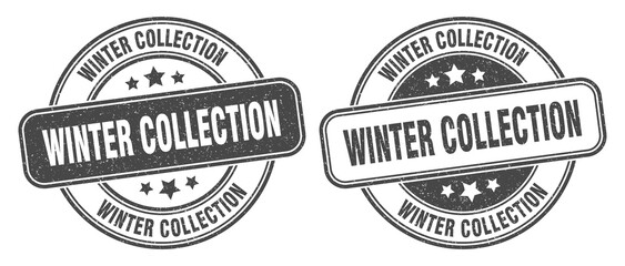 winter collection stamp. winter collection label. round grunge sign