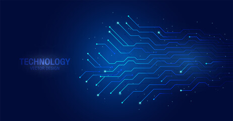 Technology connection digital data,Blue technology background with circuit diagram