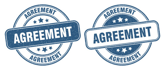 Obraz premium agreement stamp. agreement label. round grunge sign