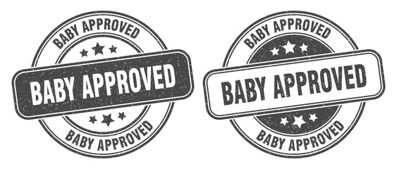 baby approved stamp. baby approved label. round grunge sign